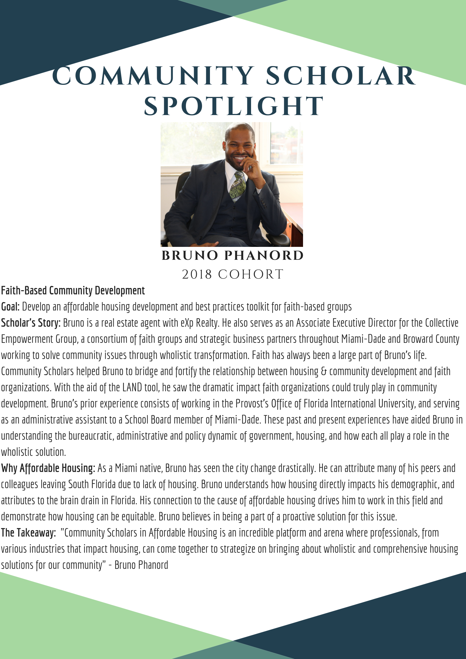 Bruno Phanord Community Scholar Spotlight